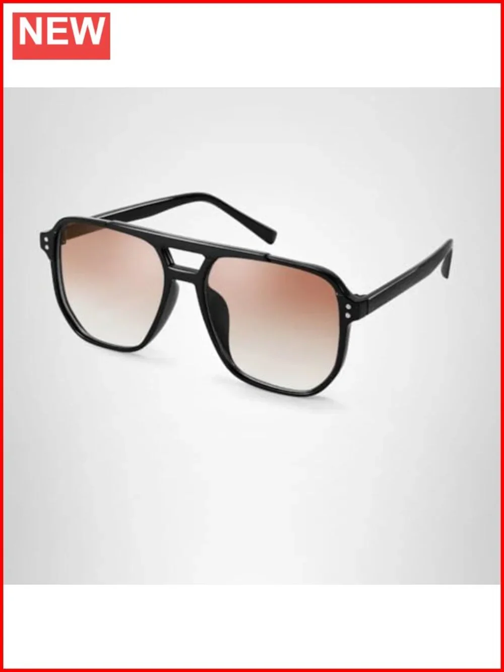 Vintage Square Aviator Sunglasses Plastic Frame UV400 Protection